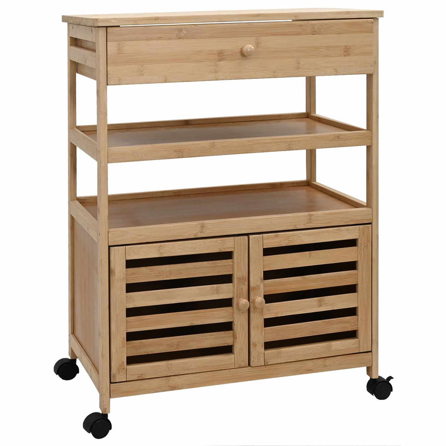 Keukentrolley met Wielen Naturel 59,5 x 36 x 82 cm Bamboe