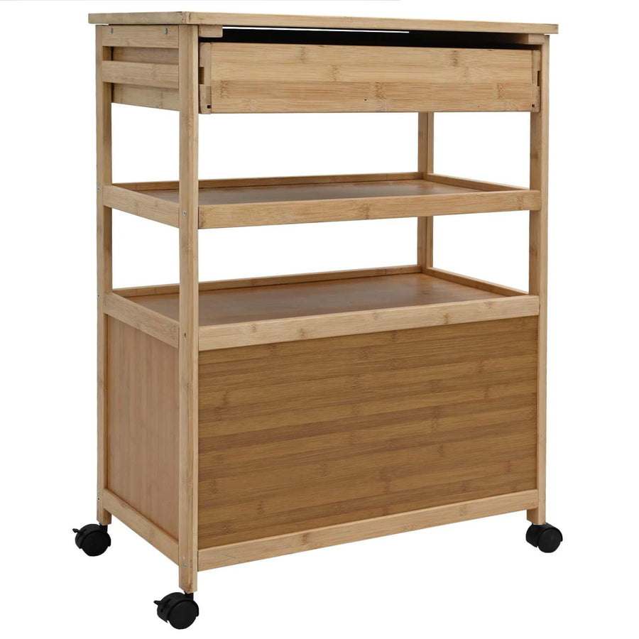 Keukentrolley met Wielen Naturel 59,5 x 36 x 82 cm Bamboe