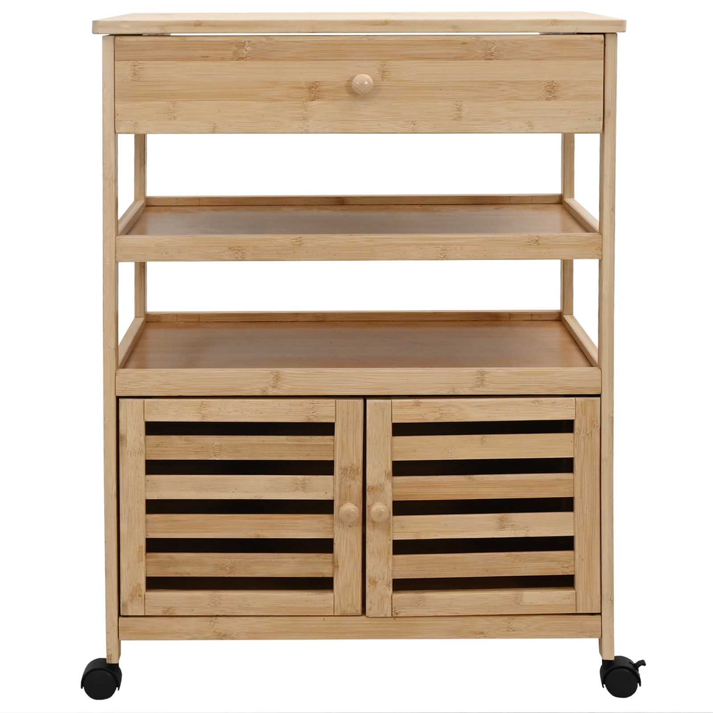 Keukentrolley met Wielen Naturel 59,5 x 36 x 82 cm Bamboe