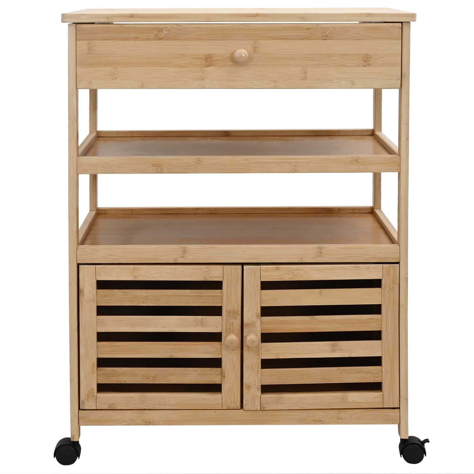 Keukentrolley met Wielen Naturel 59,5 x 36 x 82 cm Bamboe