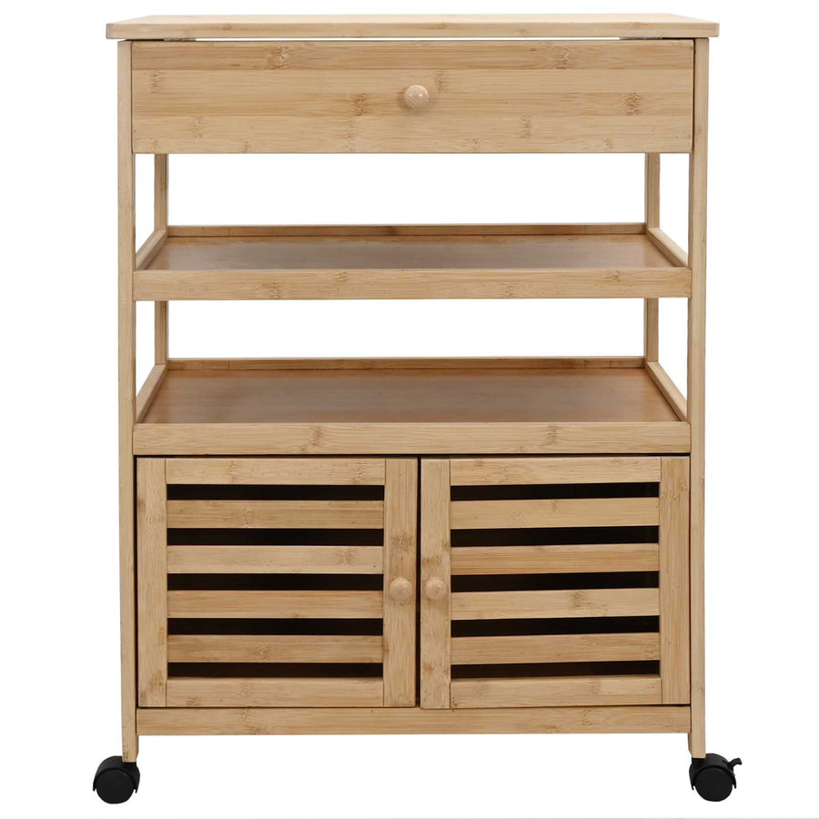 Keukentrolley met Wielen Naturel 59,5 x 36 x 82 cm Bamboe
