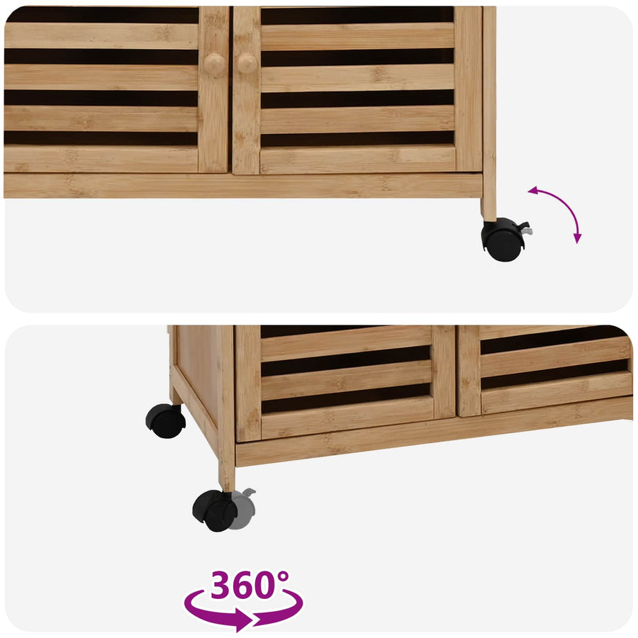 Keukentrolley met Wielen Naturel 59,5 x 36 x 82 cm Bamboe
