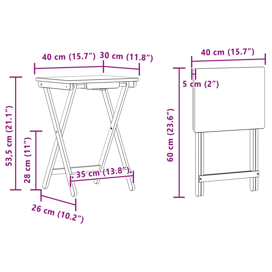 Keuken Tafel Naturel 40 x 30 x 53,5 cm Bamboe