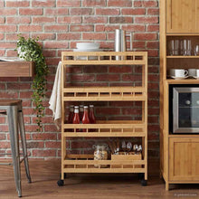 Keukentrolley met Wielen Naturel 60 x 18 x 97 cm Bamboe
