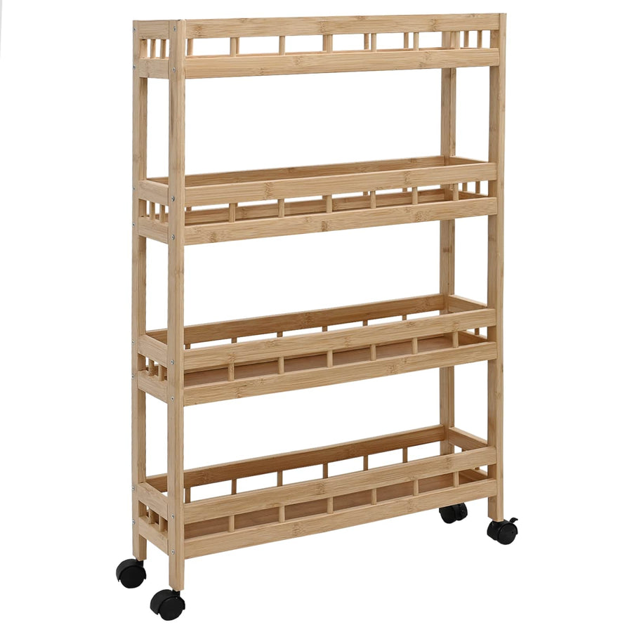 Keukentrolley met Wielen Naturel 60 x 18 x 97 cm Bamboe