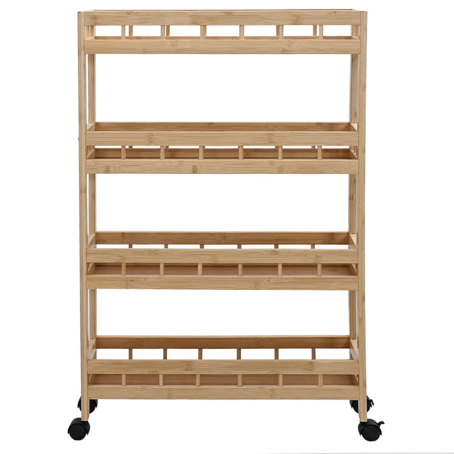 Keukentrolley met Wielen Naturel 60 x 18 x 97 cm Bamboe