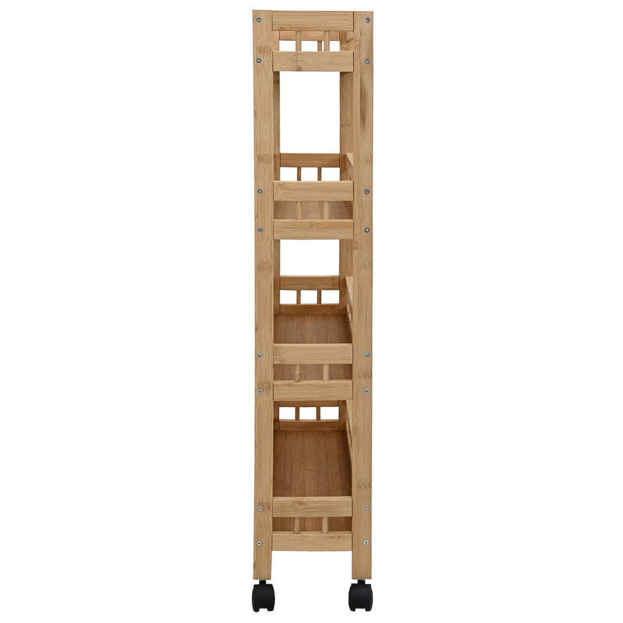Keukentrolley met Wielen Naturel 60 x 18 x 97 cm Bamboe