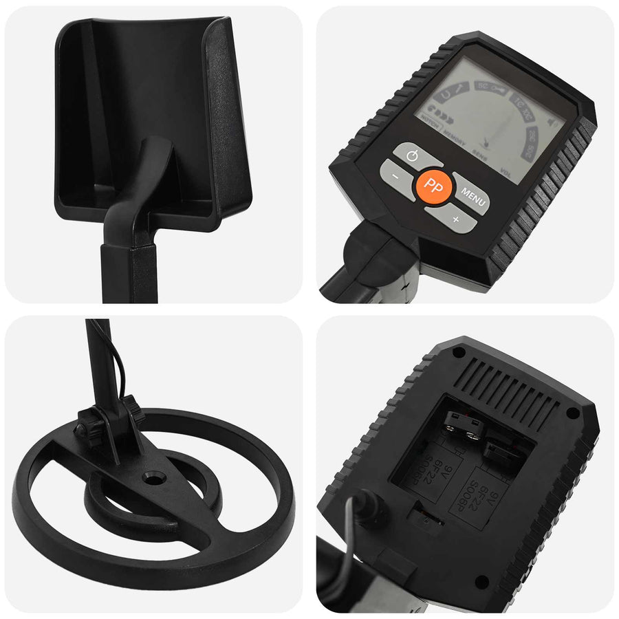 Metaaldetector met LCD-scherm 3 modi 19 cm spoel Zwart