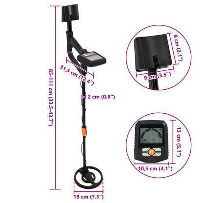 Metaaldetector met LCD-scherm 3 modi 19 cm spoel Zwart