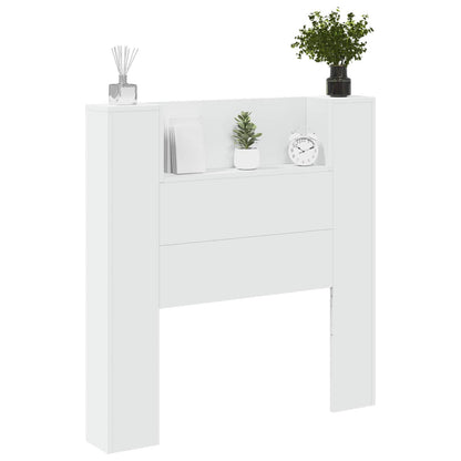 Hoofdbord met hoofdeinde Wit 100 x 16,5 x 103,5 cm Bewerkt hout