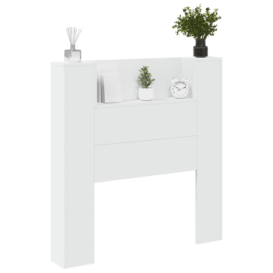 Hoofdbord met hoofdeinde Wit 100 x 16,5 x 103,5 cm Bewerkt hout