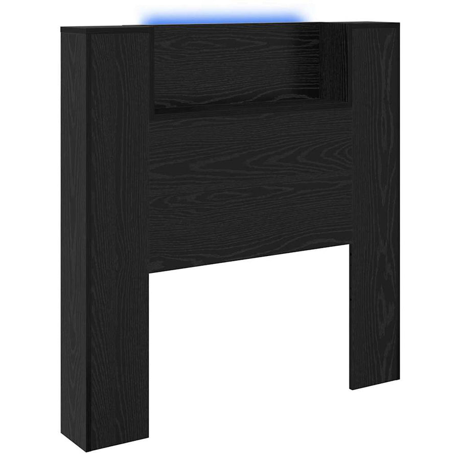Hoofdeinde kas Zwart Eiken 120 x 15 x 103.5 cm Bewerkt hout
