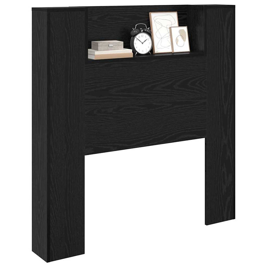 Hoofdeinde kas Zwart Eiken 120 x 15 x 103.5 cm Bewerkt hout