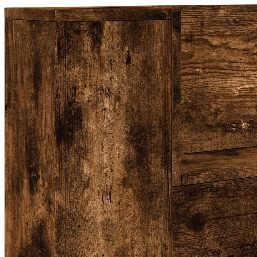 Hoofdbord Gerookt eiken 100 x 16,5 x 103,5 cm Bewerkt hout