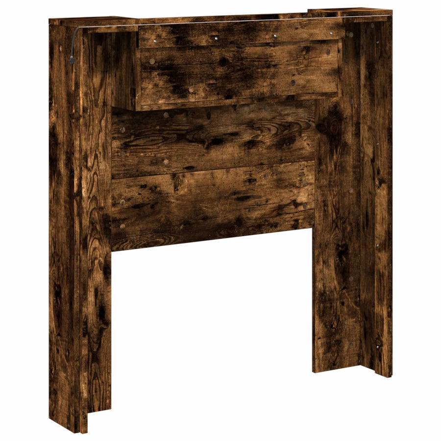 Hoofdbord Gerookt eiken 100 x 16,5 x 103,5 cm Bewerkt hout
