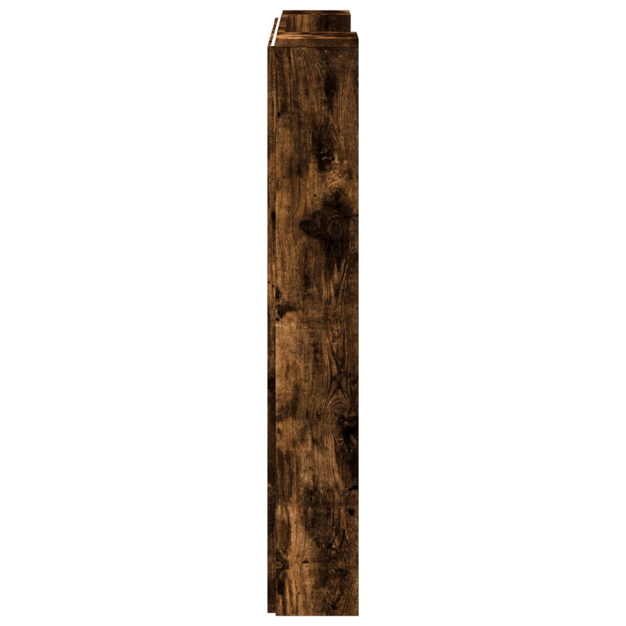 Hoofdbord Gerookt eiken 100 x 16,5 x 103,5 cm Bewerkt hout