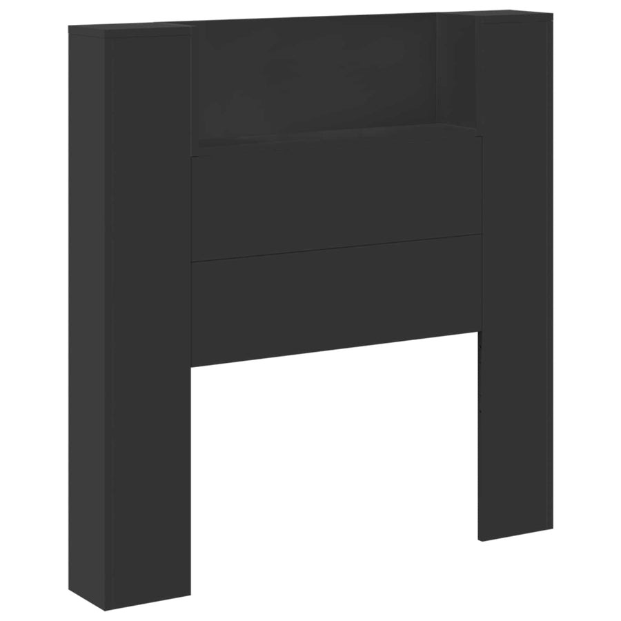 Hoofdbord met opslag Zwart 100 x 16,5 x 103,5 cm Bewerkt hout