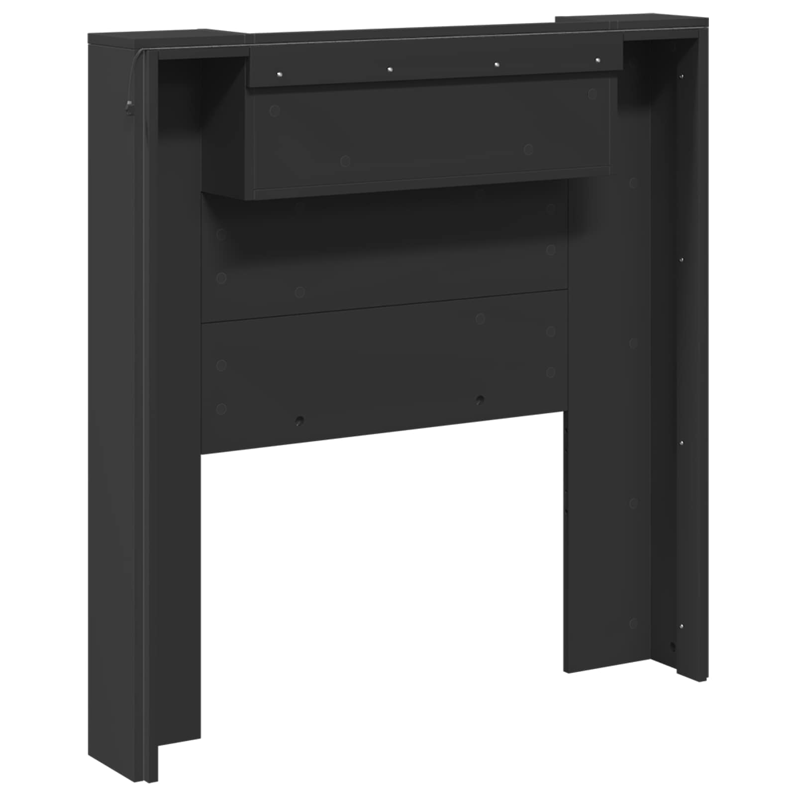 Hoofdbord met opslag Zwart 100 x 16,5 x 103,5 cm Bewerkt hout