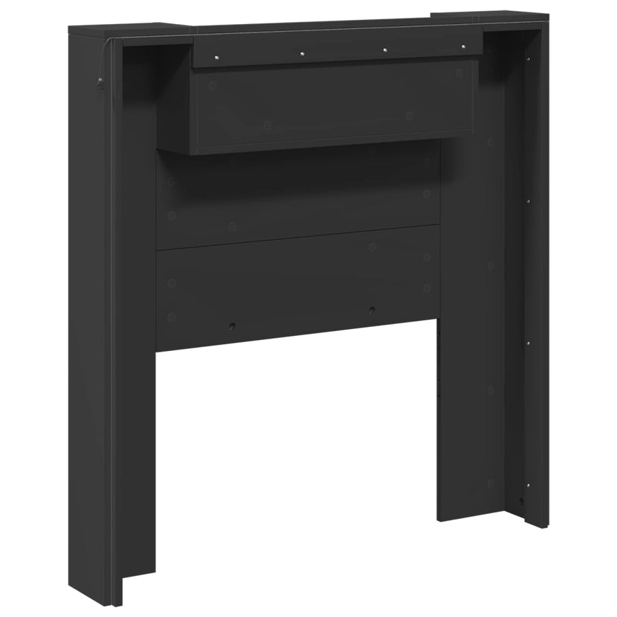 Hoofdbord met opslag Zwart 100 x 16,5 x 103,5 cm Bewerkt hout