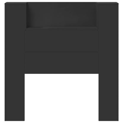Hoofdbord met opslag Zwart 100 x 16,5 x 103,5 cm Bewerkt hout