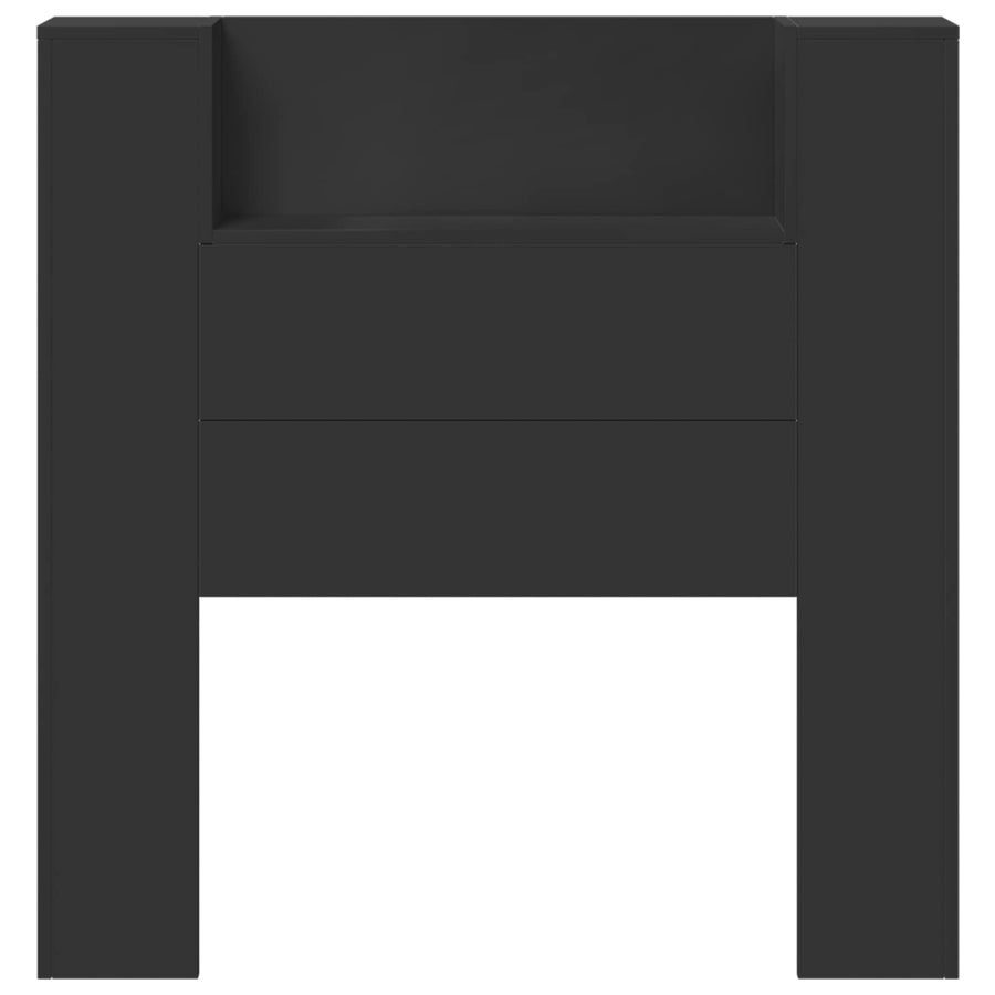 Hoofdbord met opslag Zwart 100 x 16,5 x 103,5 cm Bewerkt hout