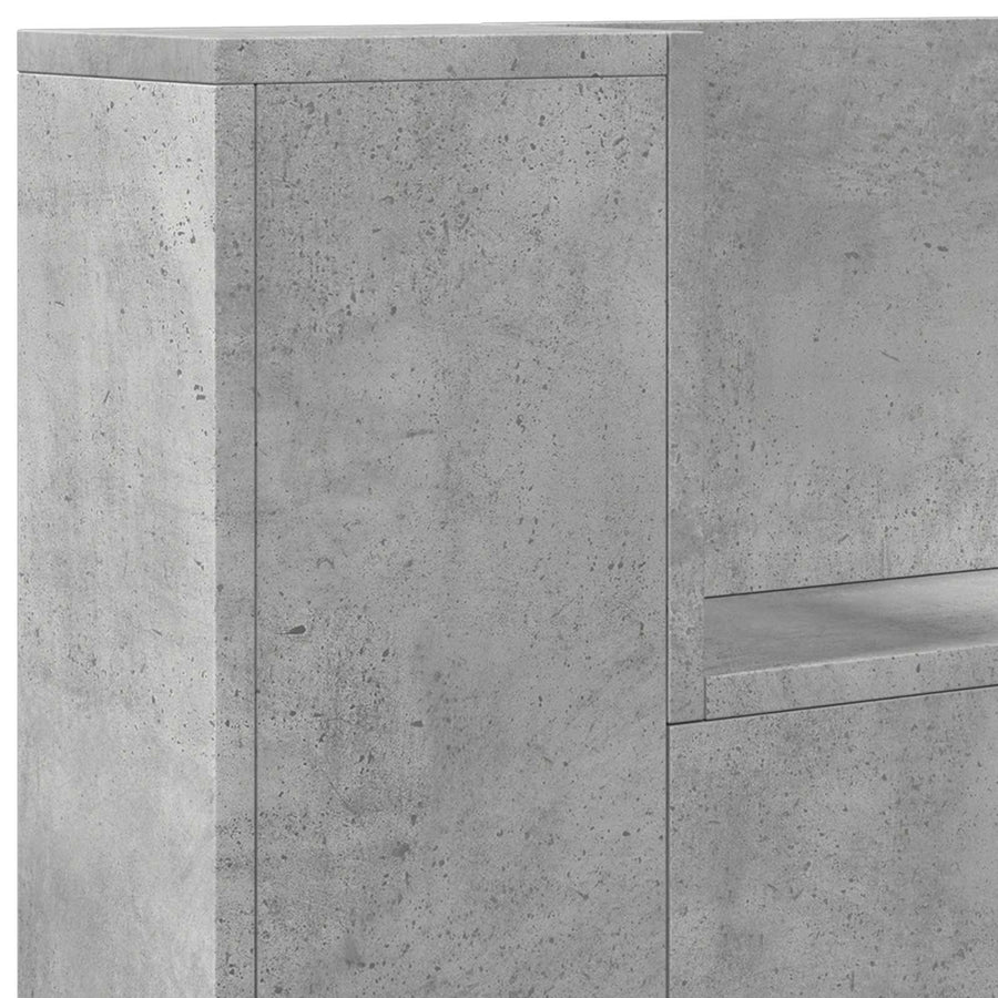 Hoofdbord Beton Grijs 100 x 16,5 x 103,5 cm Bewerkt hout