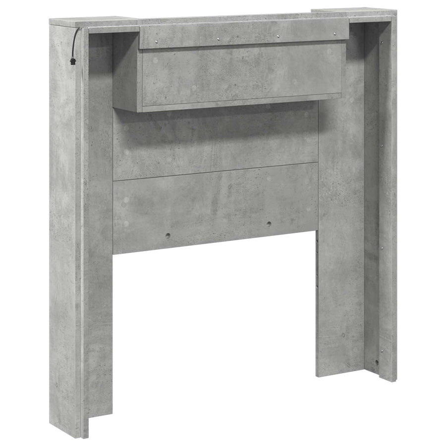 Hoofdbord Beton Grijs 100 x 16,5 x 103,5 cm Bewerkt hout