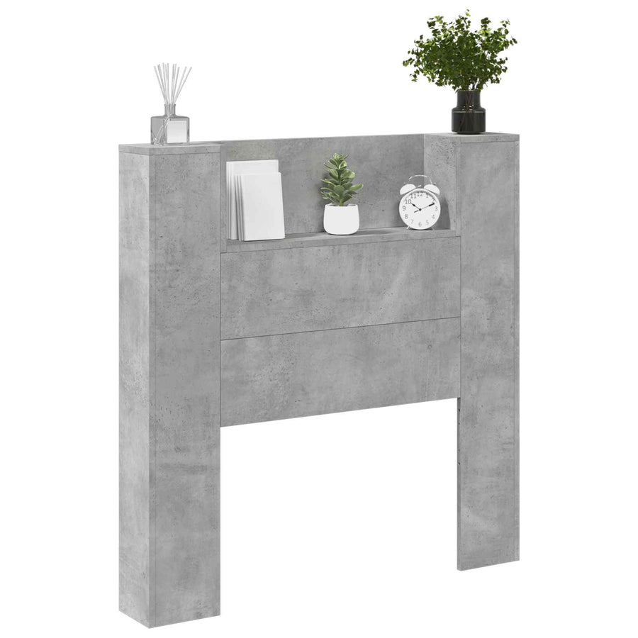 Hoofdbord Beton Grijs 100 x 16,5 x 103,5 cm Bewerkt hout