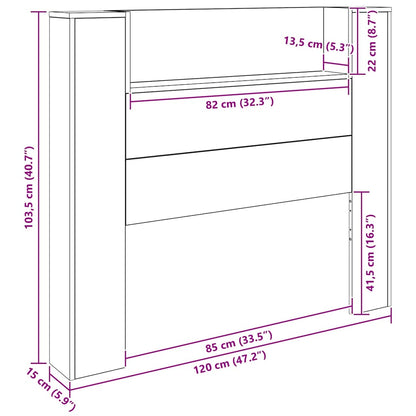 Hoofdeinde kas Oud Hout 120 x 15 x 103.5 cm Bewerkt hout