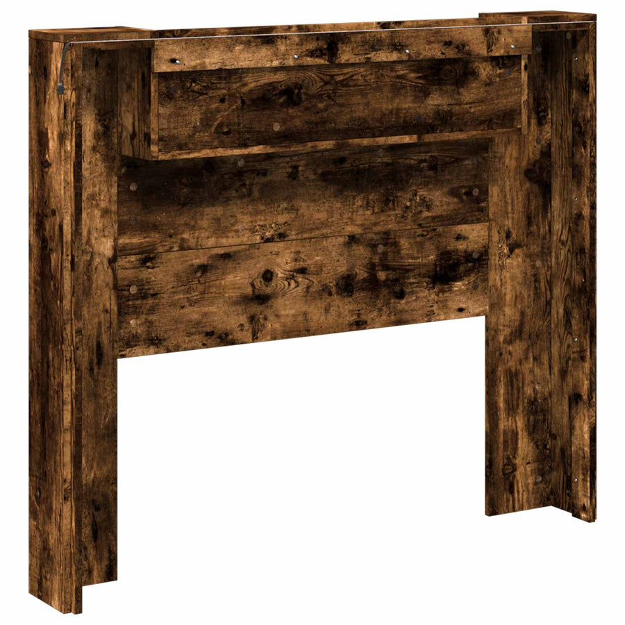 Hoofdbord Gerookt eiken 120 x 16,5 x 103,5 cm Bewerkt hout