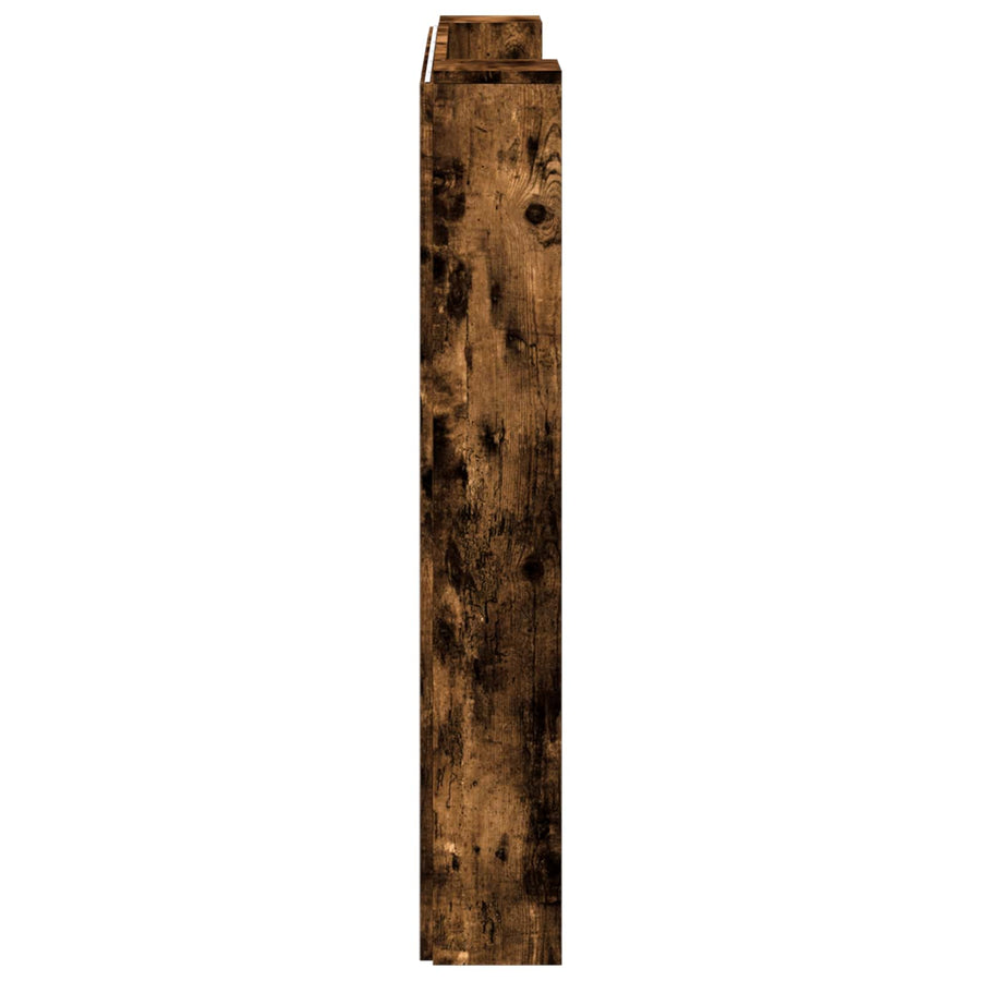 Hoofdbord Gerookt eiken 120 x 16,5 x 103,5 cm Bewerkt hout
