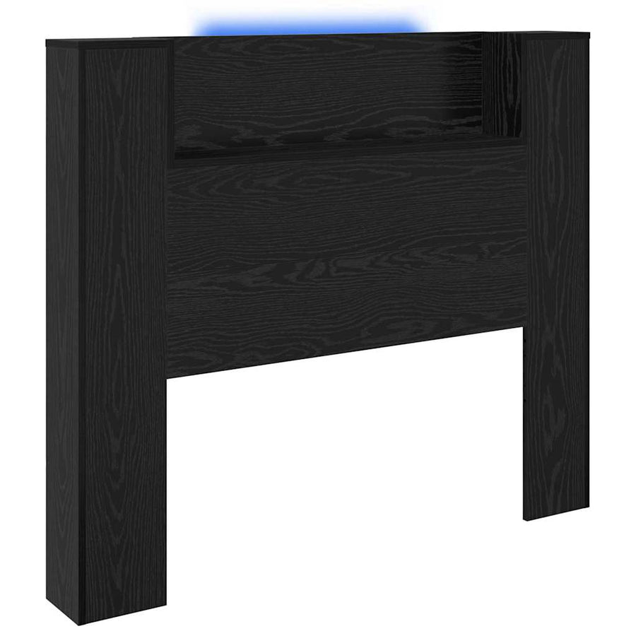 Hoofdeinde kas Zwart Eiken 120 x 15 x 103.5 cm Bewerkt hout