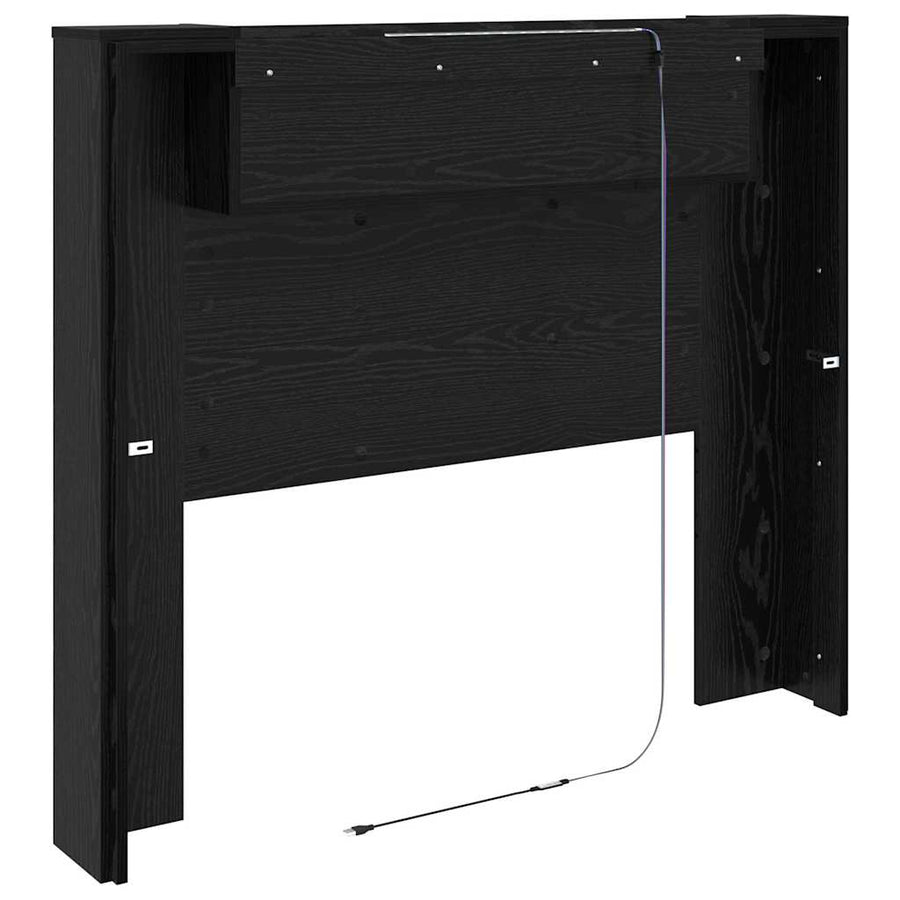 Hoofdeinde kas Zwart Eiken 120 x 15 x 103.5 cm Bewerkt hout