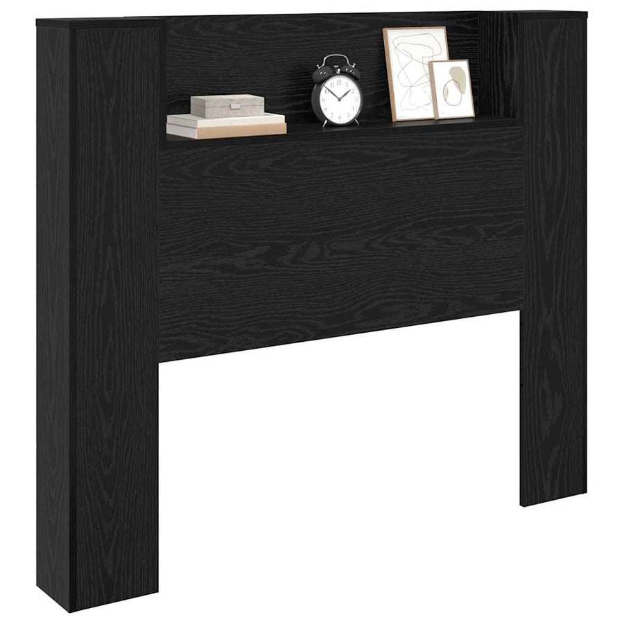 Hoofdeinde kas Zwart Eiken 120 x 15 x 103.5 cm Bewerkt hout