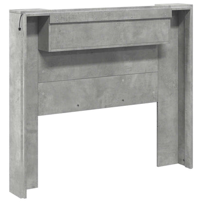 Hoofdbord Beton Grijs 120 x 16,5 x 103,5 cm Bewerkt hout