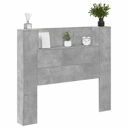 Hoofdbord Beton Grijs 120 x 16,5 x 103,5 cm Bewerkt hout