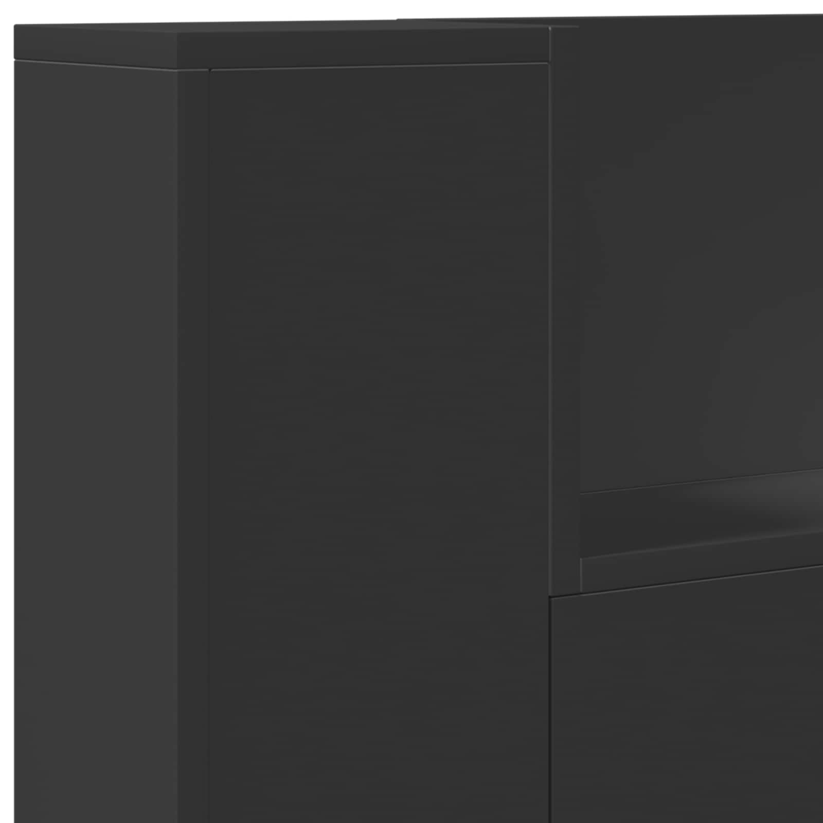 Hoofdbord met opslag Zwart 120 x 16,5 x 103,5 cm Bewerkt hout