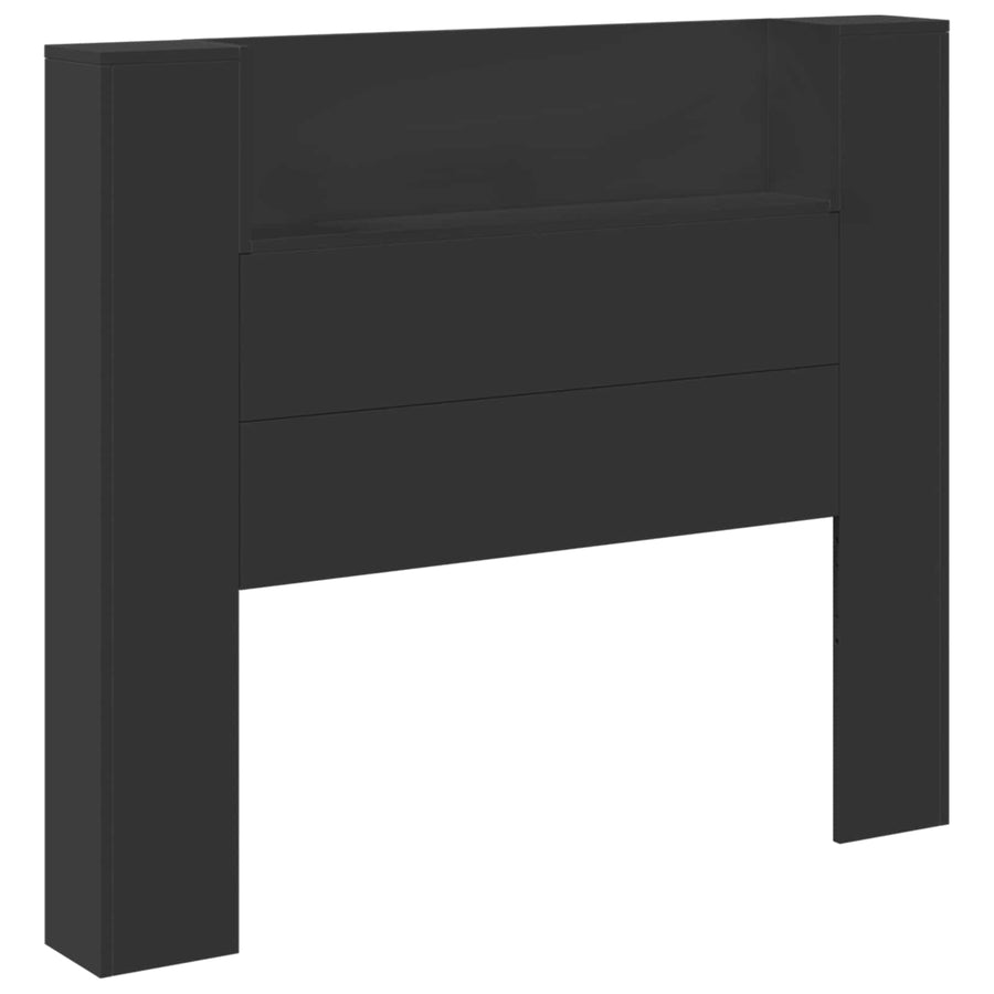 Hoofdbord met opslag Zwart 120 x 16,5 x 103,5 cm Bewerkt hout