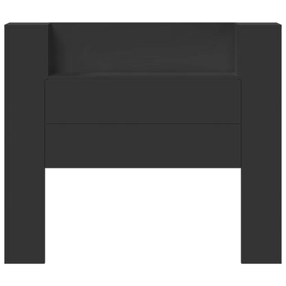 Hoofdbord met opslag Zwart 120 x 16,5 x 103,5 cm Bewerkt hout