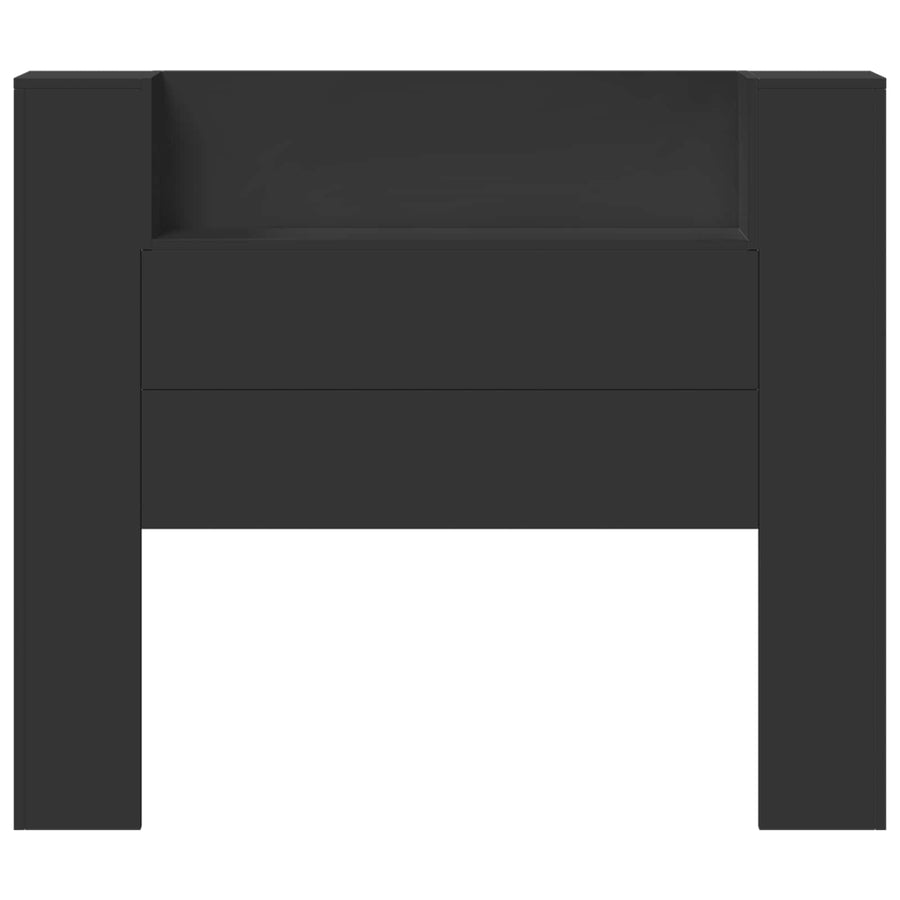 Hoofdbord met opslag Zwart 120 x 16,5 x 103,5 cm Bewerkt hout