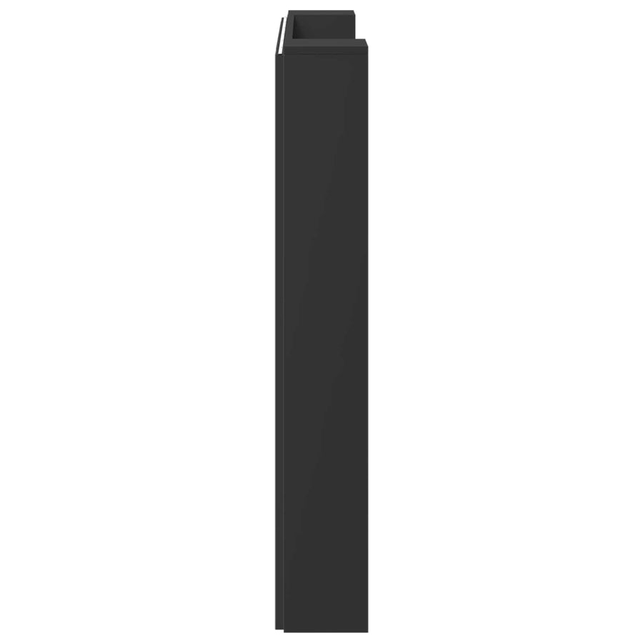 Hoofdbord met opslag Zwart 120 x 16,5 x 103,5 cm Bewerkt hout