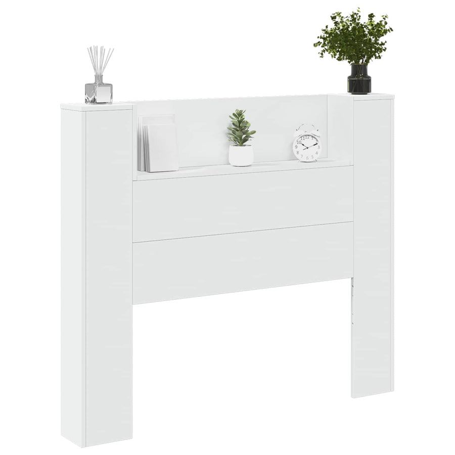 Hoofdbord met hoofdeinde Wit 120 x 16,5 x 103,5 cm Bewerkt hout