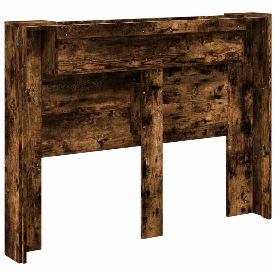 Hoofdbord Gerookt eiken 140 x 16,5 x 103,5 cm Bewerkt hout