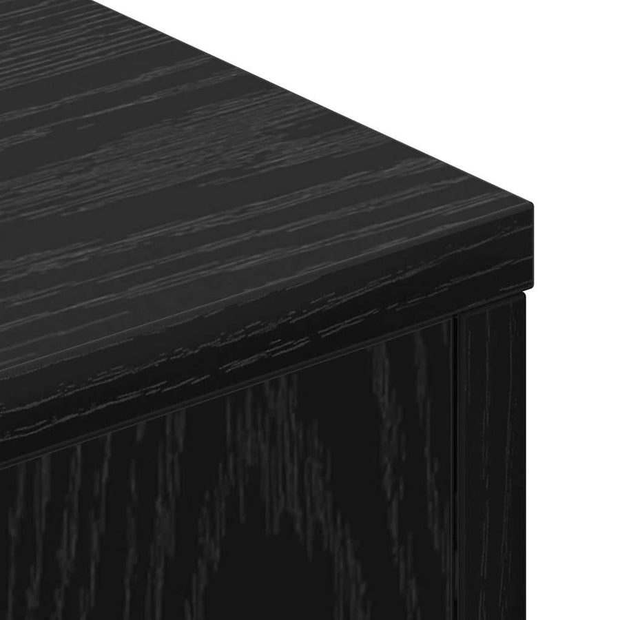 Hoofdbord Zwart Eiken 140 x 17 x 104,5 cm Bewerkt hout