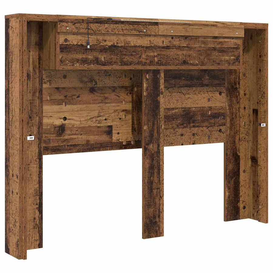 Hoofdbord met plank Oudhout 140 x 17 x 104,5 cm Bewerkt hout