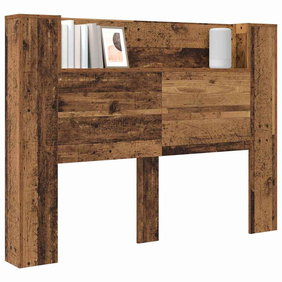 Hoofdbord met plank Oudhout 140 x 17 x 104,5 cm Bewerkt hout