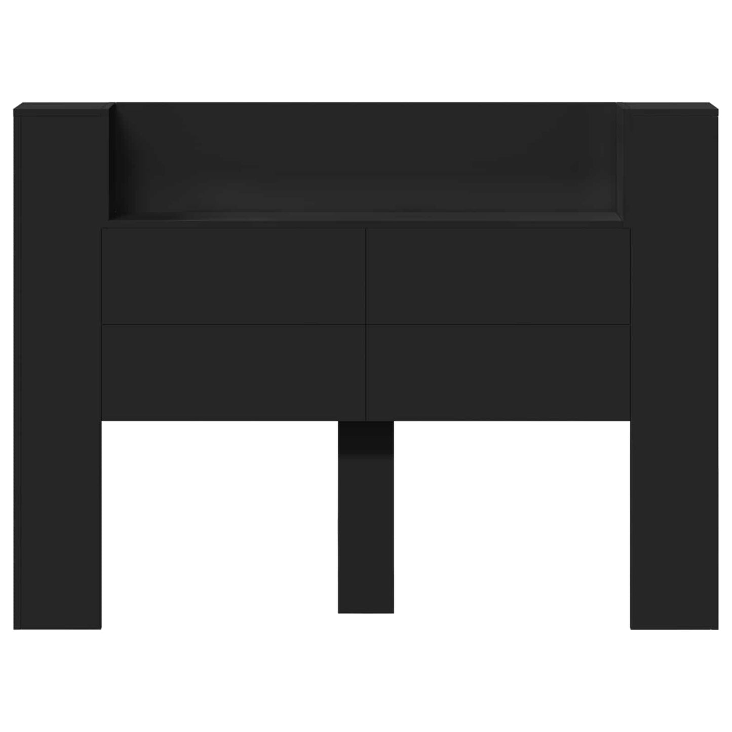 Hoofdbord met opslag Zwart 140 x 16,5 x 103,5 cm Bewerkt hout