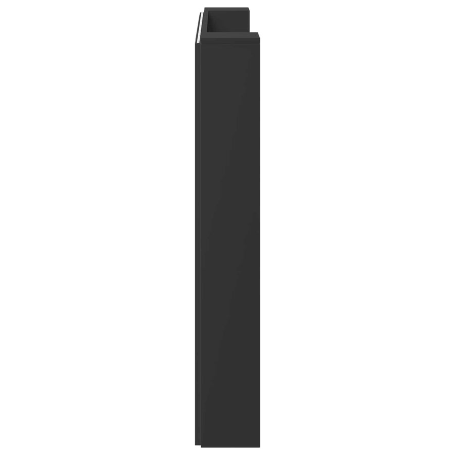 Hoofdbord met opslag Zwart 140 x 16,5 x 103,5 cm Bewerkt hout