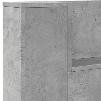 Hoofdbord Beton Grijs 140 x 16,5 x 103,5 cm Bewerkt hout
