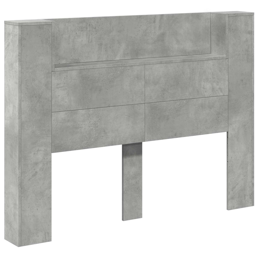 Hoofdbord Beton Grijs 140 x 16,5 x 103,5 cm Bewerkt hout